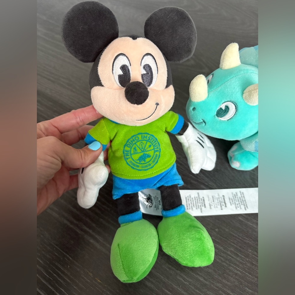 Disney Animal Kingdom Dinoland Mickey Mouse and Dinosaur Small Plush, NWT - Picture 2 of 7